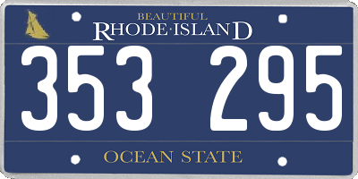 RI license plate 353295