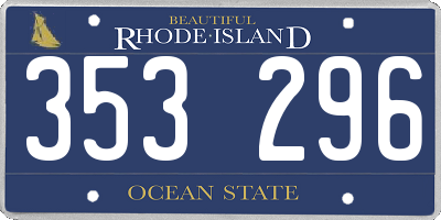 RI license plate 353296