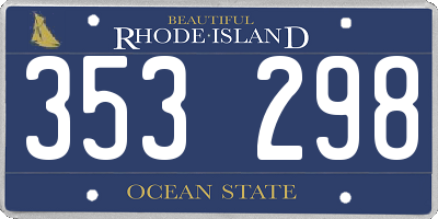 RI license plate 353298