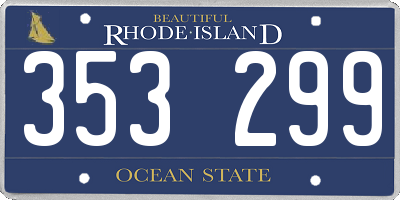RI license plate 353299
