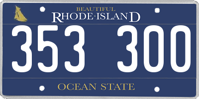 RI license plate 353300