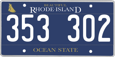 RI license plate 353302