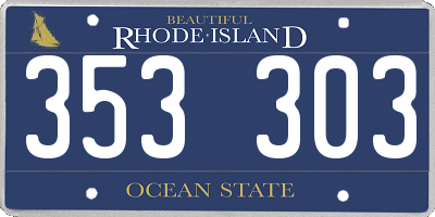 RI license plate 353303
