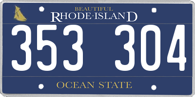 RI license plate 353304