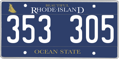 RI license plate 353305