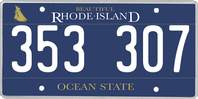 RI license plate 353307