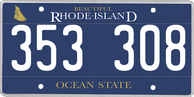 RI license plate 353308