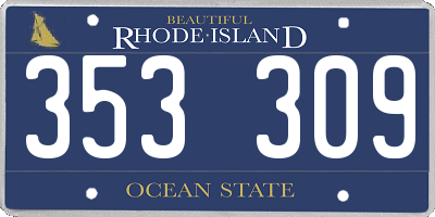 RI license plate 353309