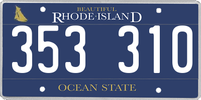 RI license plate 353310