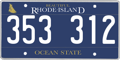 RI license plate 353312