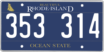 RI license plate 353314