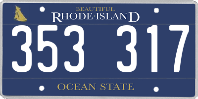RI license plate 353317