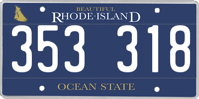 RI license plate 353318