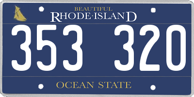 RI license plate 353320
