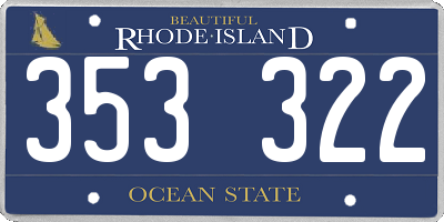 RI license plate 353322