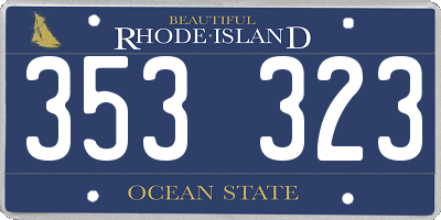 RI license plate 353323