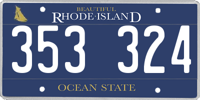 RI license plate 353324