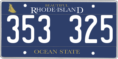 RI license plate 353325