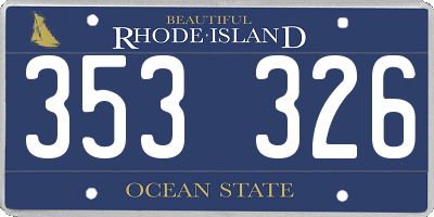 RI license plate 353326