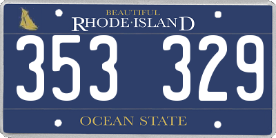 RI license plate 353329