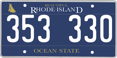 RI license plate 353330