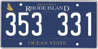 RI license plate 353331