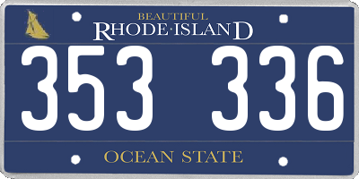 RI license plate 353336