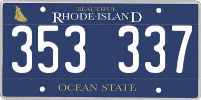 RI license plate 353337