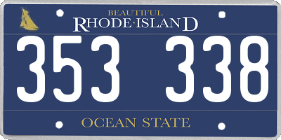 RI license plate 353338