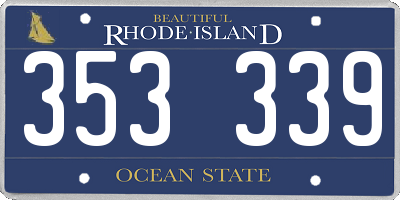 RI license plate 353339