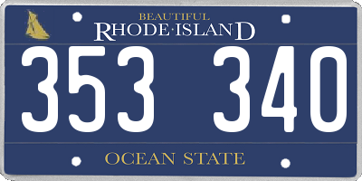 RI license plate 353340