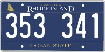 RI license plate 353341