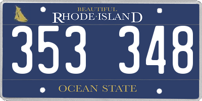 RI license plate 353348
