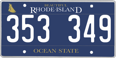 RI license plate 353349