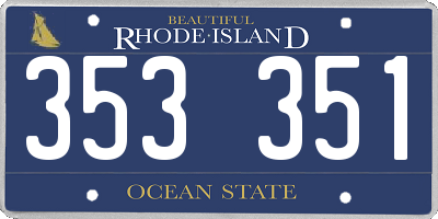 RI license plate 353351