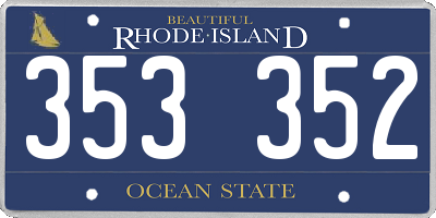 RI license plate 353352