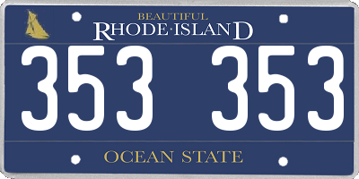 RI license plate 353353