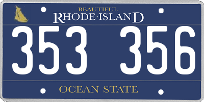 RI license plate 353356
