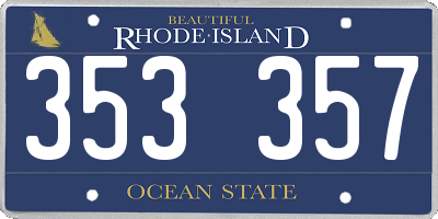 RI license plate 353357