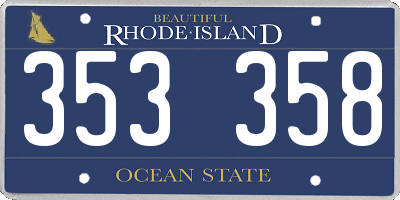 RI license plate 353358