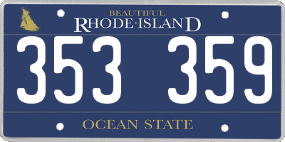 RI license plate 353359
