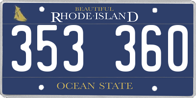 RI license plate 353360
