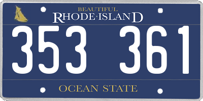 RI license plate 353361