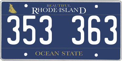 RI license plate 353363