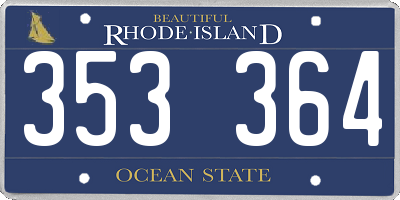RI license plate 353364