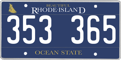 RI license plate 353365