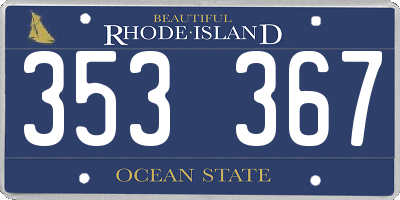 RI license plate 353367