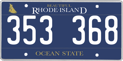 RI license plate 353368