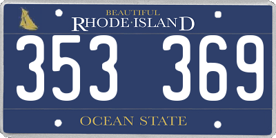 RI license plate 353369