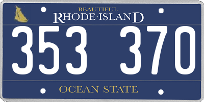 RI license plate 353370